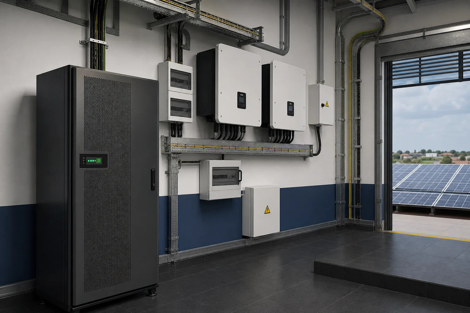 Commercial inverter and battery system for business continuity